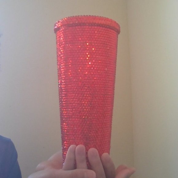 HANDMADE Rhinestone Red Popeye  20 oz Tumbler Cup